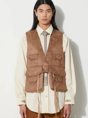 Engineered Garments bezrękawnik Fowl Vest męski kolor brązowy przejściowy 23F1C002.CT253