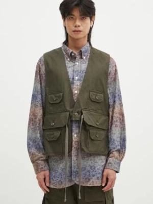 Engineered Garments bezrękawnik jeansowy Fowl Vest męski kolor zielony przejściowy 24F1C002