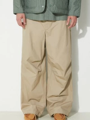 Engineered Garments spodnie bawełniane Over Pant kolor beżowy proste OR343.ZT154