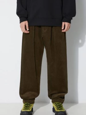 Engineered Garments spodnie sztruksowe Carlyle Pant kolor zielony proste 23F1F012.WP009