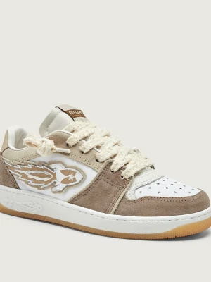 Enterprise Japan Skórzane sneakersy Egg Rocket 4 | zamsz beżowy