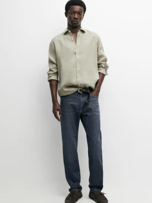 Enzymatyczne Jeansy Tapered Fit - Błękit Królewski - Massimo Dutti - Male