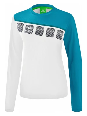 erima Koszulka sportowa "5-C" w kolorze biało-niebieskim-szarym rozmiar: 34