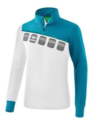 erima Koszulka sportowa "5-C" w kolorze biało-turkusowym rozmiar: L