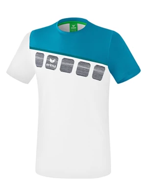 erima Koszulka sportowa "5-C" w kolorze biało-turkusowym rozmiar: S