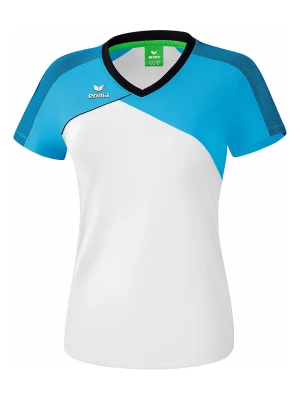 erima Koszulka sportowa "Premium One 2.0" w kolorze biało-turkusowym rozmiar: 48