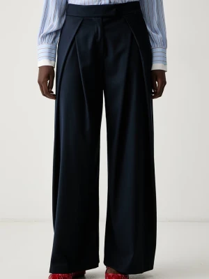 ERMANNO Firenze spodnie wide leg damskie granatowy