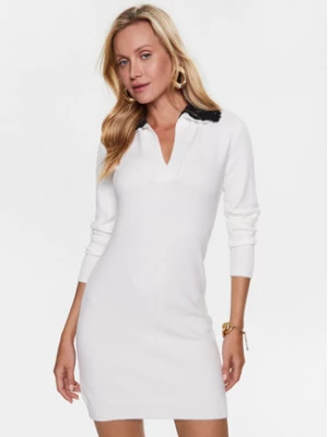 Ermanno Firenze Sukienka dzianinowa Q013E53 Biały Regular Fit