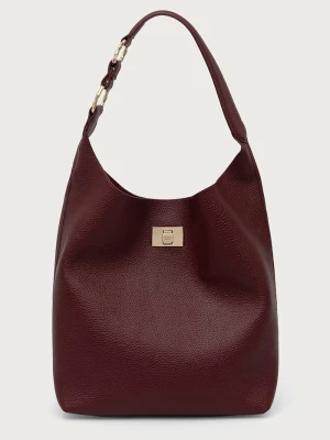 ERMANNO Firenze torebka hobo damska z imitacji skóry bordowy