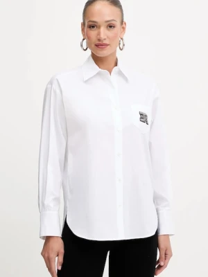 Ermanno Scervino koszula bawełniana damska kolor biały relaxed z kołnierzykiem klasycznym 57TK014E31