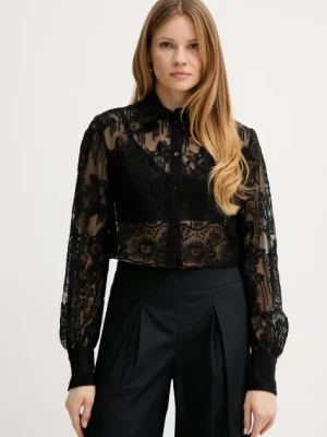 Ermanno Scervino koszula damska kolor czarny regular z kołnierzykiem klasycznym D464K609IBQ