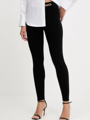 Ermanno Scervino legginsy wełniane damskie kolor czarny gładkie 57TP054EO5
