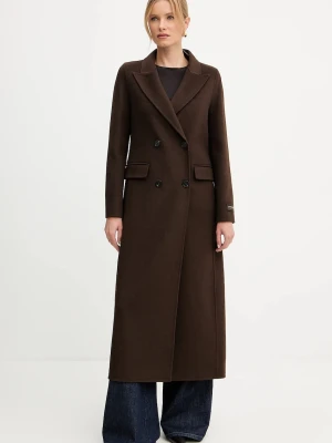 Ermanno Scervino płaszcz z wełną kolor brązowy 57TD056EY1