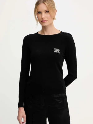 Ermanno Scervino sweter damski kolor czarny lekki 57TM047EP2