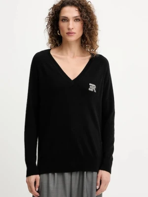 Ermanno Scervino sweter wełniany damski kolor czarny lekki 57TM055E52