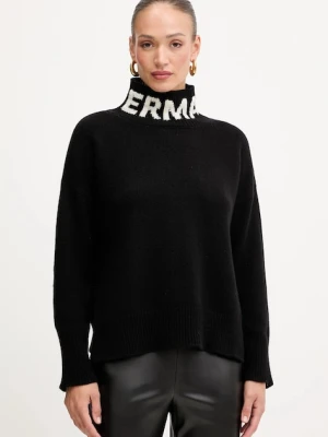 Ermanno Scervino sweter wełniany damski kolor czarny z golfem 57TM027EO1