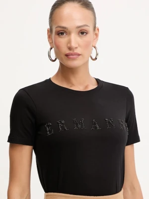 Ermanno Scervino t-shirt bawełniany damski kolor czarny 57TL012EE2R