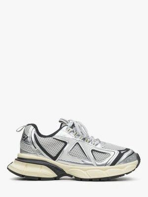 ES8: Srebrno-czarne sneakersy damskie na elastycznej platformie ES 8