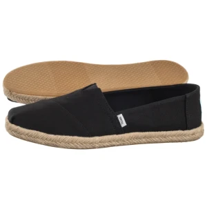 Espadryle Alpargata Rope Black Recycled Cotton Slubby Woven 10019670 (TS45-b) Toms