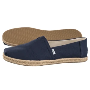 Espadryle Alpargata Rope Navy Recycled Cotton Slubby Woven 10019912 (TS49-a) Toms