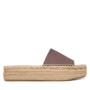 Espadryle Calvin Klein Flatf Espa Mule Nub Mg HW0HW02890 Brązowy
