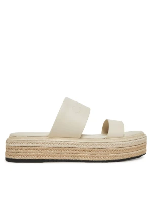Espadryle Calvin Klein Flatform Wedge Slide - He HW0HW02374 Écru Kremowy