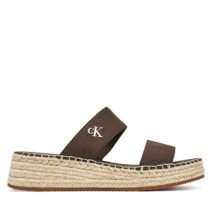 Espadryle Calvin Klein Jeans Sporty Rope Mg Lth Webbing YW0YW01704 Brązowy