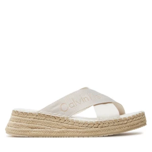 Espadryle Calvin Klein Jeans Sporty Wedge Rope Sandal Mr YW0YW01364 Biały