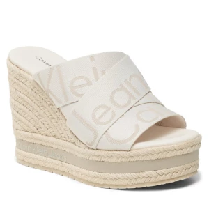 Espadryle Calvin Klein Jeans Wedge Sandal Webbing YW0YW00961 Écru