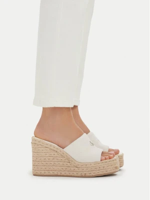 Espadryle Calvin Klein Wedge Espad 70 Canvas Mg HW0HW03282 Kremowy