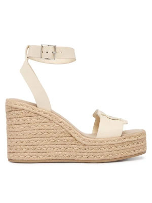 Espadryle Calvin Klein Wedge Espad 70 Embl Lth HW0HW02897 Beżowy