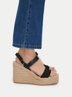 Espadryle Calvin Klein Wedge Espad 70 Webbing Lth HW0HW02901 Czarny