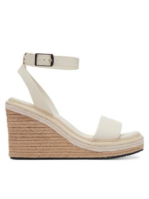 Espadryle Calvin Klein Wedge Sandal 70 - He HW0HW02376 Biały