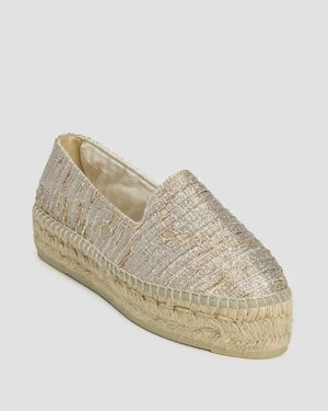 Espadryle damskie Manebi Double Sole Lurex Cotton Blend Monaco Espadrilles złote