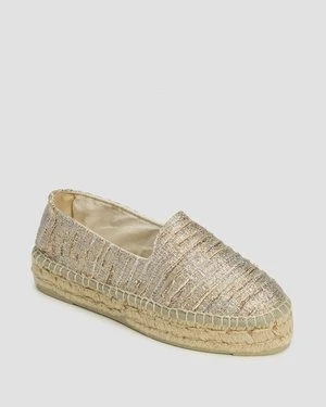 Espadryle Damskie Manebi Double Sole Lurex Cotton Blend Monaco Espadrilles Złote