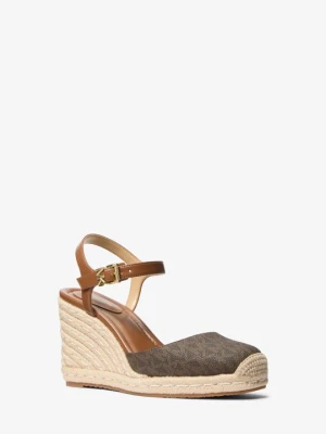 Espadryle Kenzie na koturnie z charakterystycznym logo Michael Kors BRĄZOWY (Brązowy)