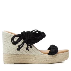 Espadryle Manebi Hamptons Two Braided Bands Wedge Espadrilles K 1.0 WE Czarny