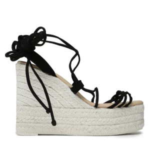 Espadryle Manebi Lace-Up Wedge Espadrilles L 8.6 WA Czarny