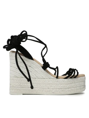 Espadryle Manebi Lace-Up Wedge Espadrilles L 8.6 WA Czarny