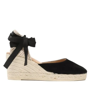 Espadryle Manebi Soft Suede Low Wedge Espadrilles K 1.0 WL Czarny