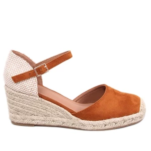 Espadryle na koturnie Platten Camel brązowe Inna marka