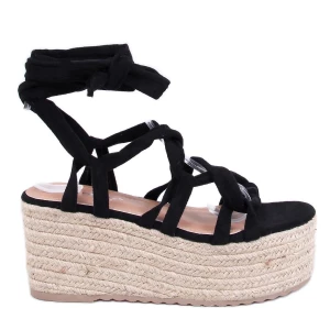 Espadryle na platformie Manon Black czarne