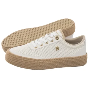 Espadryle TH Foxing Platform Rope White/Classic Khaki FW0FW09173 0LI (TH1497-a) Tommy Hilfiger