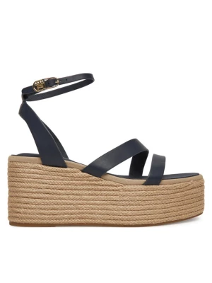 Espadryle Tommy Hilfiger Ankle Strap Leather Platform FW0FW08497 Granatowy