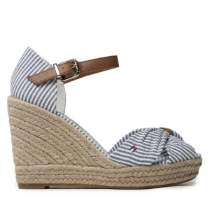 Espadryle Tommy Hilfiger Basic Seersucker High Wedge FW0FW07160 Niebieski