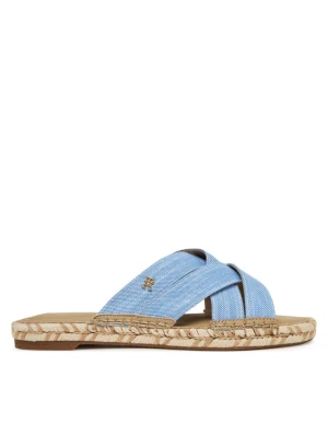 Espadryle Tommy Hilfiger Chambray Espadrille Mule FW0FW08501 Niebieski