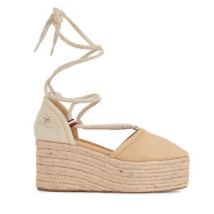 Espadryle Tommy Hilfiger Closed Toe Linen Flatform FW0FW07746 Beżowy