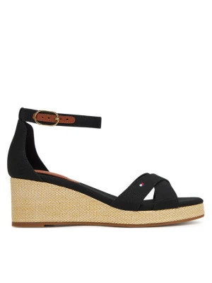 Espadryle Tommy Hilfiger Flag Criss-Cros Mid Wedge Espad FW0FW08481 Czarny