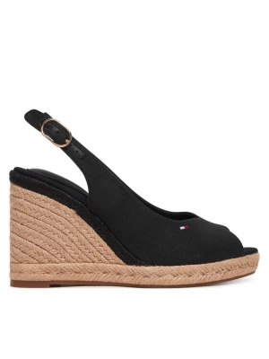 Espadryle Tommy Hilfiger Flag High Wedge Espad Slingback FW0FW09343 Czarny