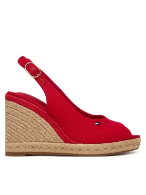 Espadryle Tommy Hilfiger Flag High Wedge Espad Slingback FW0FW09343 Czerwony